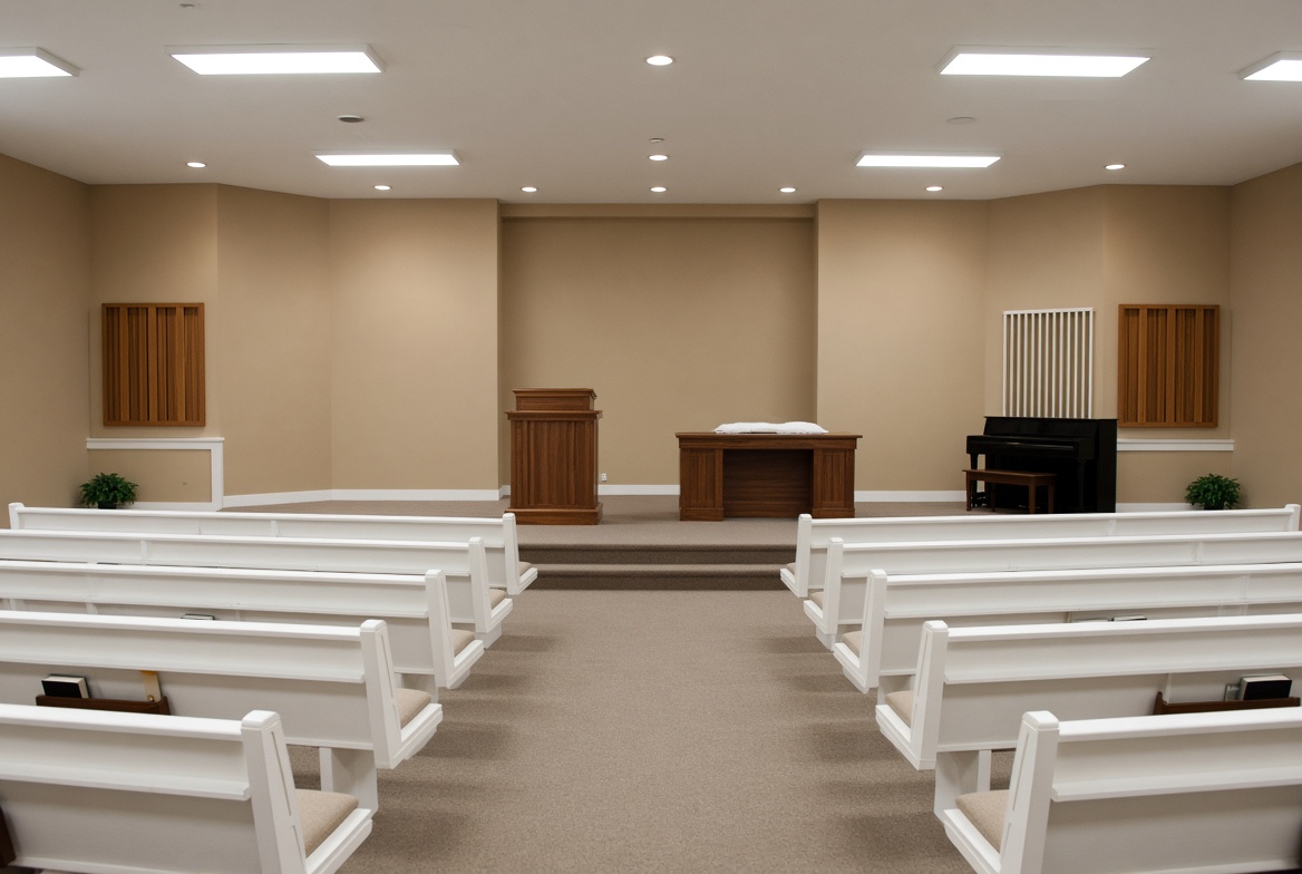 LDS meetinghouse chapel stand and sacrament table